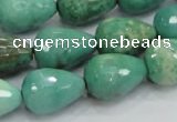 CAG7880 15.5 inches 15*20mm faceted teardrop grass agate beads