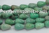 CAG7895 15.5 inches 8*10mm teardrop grass agate beads wholesale