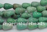 CAG7896 15.5 inches 8*12mm teardrop grass agate beads wholesale