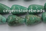 CAG7899 15.5 inches 13*18mm teardrop grass agate beads wholesale