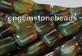 CAG790 15.5 inches 10*14mm rectangle rainbow agate gemstone beads