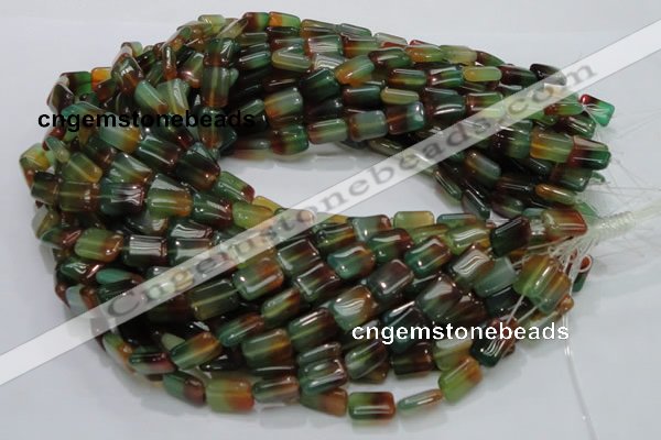 CAG790 15.5 inches 10*14mm rectangle rainbow agate gemstone beads