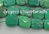 CAG7911 15.5 inches 12*12mm faceted square grass agate beads