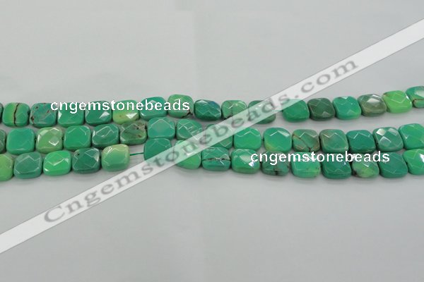 CAG7911 15.5 inches 12*12mm faceted square grass agate beads