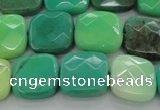 CAG7914 15.5 inches 16*16mm faceted square grass agate beads