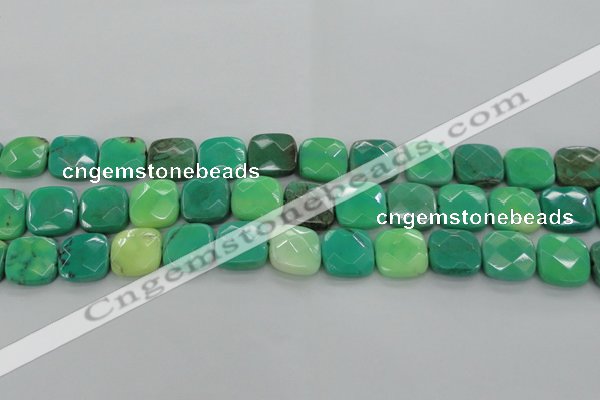 CAG7915 15.5 inches 18*18mm faceted square grass agate beads