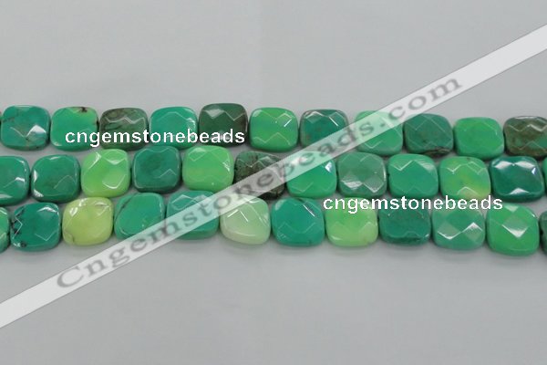 CAG7916 15.5 inches 20*20mm faceted square grass agate beads