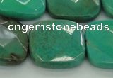 CAG7918 15.5 inches 30*30mm faceted square grass agate beads