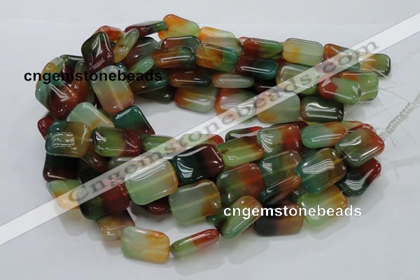 CAG792 15.5 inches 18*25mm rectangle rainbow agate gemstone beads