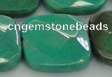 CAG7920 15.5 inches 40*40mm faceted square grass agate beads