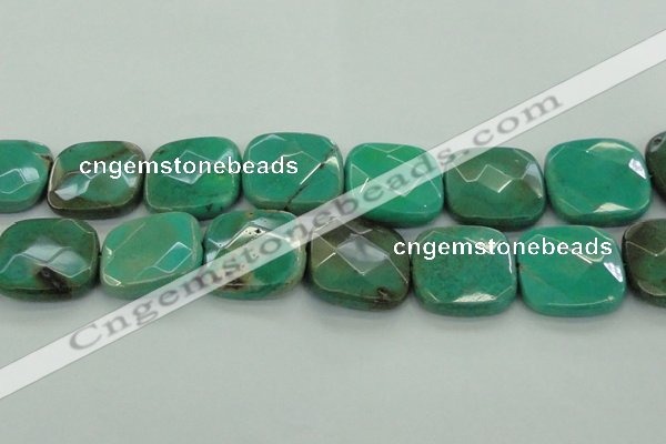 CAG7920 15.5 inches 40*40mm faceted square grass agate beads