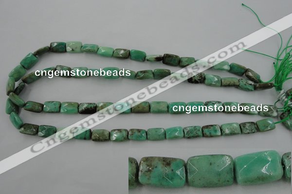 CAG7923 15.5 inches 8*10mm faceted rectangle grass agate beads