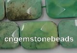 CAG7926 15.5 inches 18*25mm faceted rectangle grass agate beads