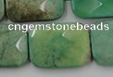 CAG7927 15.5 inches 25*35mm faceted rectangle grass agate beads