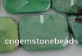 CAG7928 15.5 inches 30*40mm faceted rectangle grass agate beads