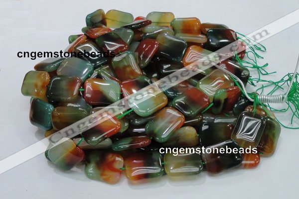 CAG793 15.5 inches 22*30mm rectangle rainbow agate gemstone beads