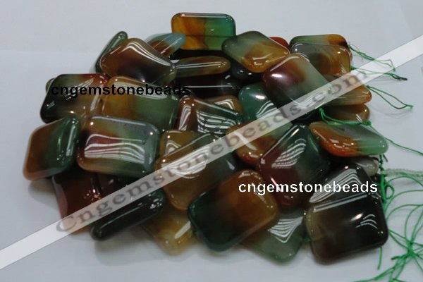 CAG794 15.5 inches 30*40mm rectangle rainbow agate gemstone beads