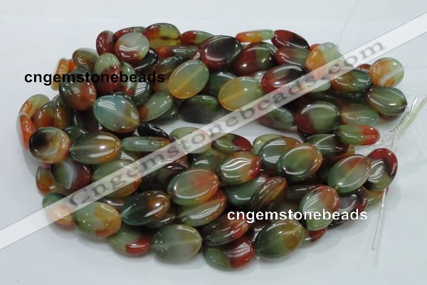 CAG796 15.5 inches 18*25mm oval rainbow agate gemstone beads