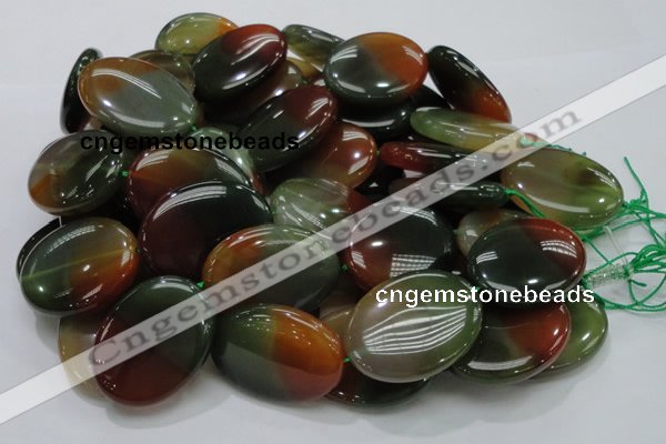 CAG797 15.5 inches 30*40mm oval rainbow agate gemstone beads