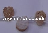 CAG7971 Top drilled 13*18mm flat teardrop plated white druzy agate beads