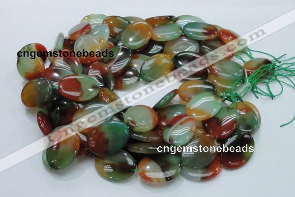 CAG799 15.5 inches 22*30mm oval rainbow agate gemstone beads