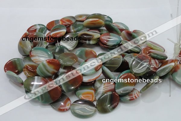 CAG800 15.5 inches 20*30mm oval rainbow agate gemstone beads