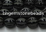 CAG8001 15.5 inches 10mm carved round black agate beads