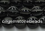 CAG8002 15.5 inches 12mm carved round black agate beads