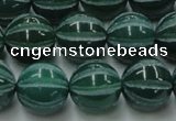 CAG8008 15.5 inches 14mm carved round green agate beads