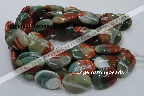 CAG801 15.5 inches 30*40mm oval rainbow agate gemstone beads