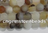 CAG8010 15.5 inches 4mm round matte Montana agate gemstone beads