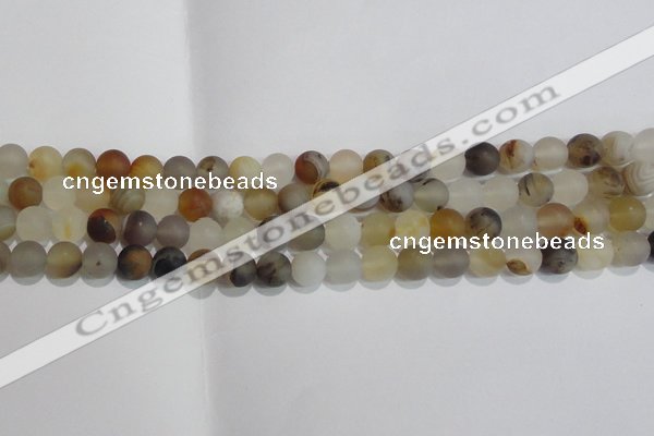 CAG8011 15.5 inches 6mm round matte Montana agate gemstone beads