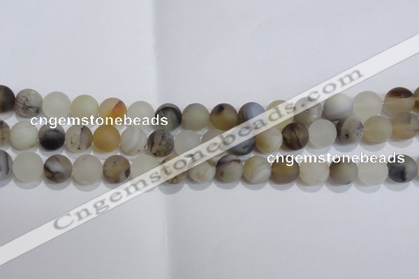 CAG8014 15.5 inches 10mm round matte Montana agate gemstone beads