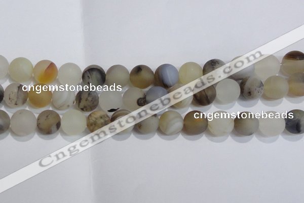 CAG8016 15.5 inches 14mm round matte Montana agate gemstone beads