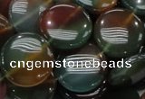 CAG802 15.5 inches 20mm flat round rainbow agate gemstone beads