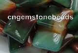 CAG804 15.5 inches 20*20mm diamond rainbow agate gemstone beads