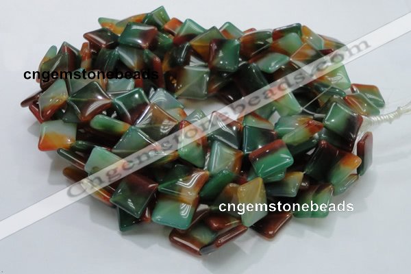 CAG804 15.5 inches 20*20mm diamond rainbow agate gemstone beads