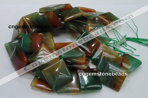 CAG805 15.5 inches 30*30mm diamond rainbow agate gemstone beads