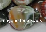 CAG809 15.5 inches 30*40mm flat teardrop rainbow agate gemstone beads