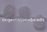 CAG8100 Top drilled 10*14mm teardrop white plated druzy agate beads