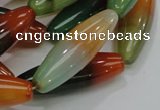 CAG811 15.5 inches 12*40mm rice rainbow agate gemstone beads