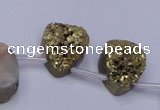 CAG8113 Top drilled 12*16mm teardrop glod plated druzy agate beads