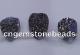 CAG8114 Top drilled 12*16mm teardrop rainbow plated druzy agate beads