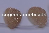 CAG8131 Top drilled 18*25mm teardrop champagne plated druzy agate beads