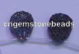 CAG8134 Top drilled 18*25mm teardrop rainbow plated druzy agate beads