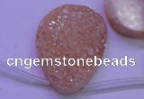 CAG8141 Top drilled 30*40mm teardrop champagne plated druzy agate beads