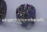 CAG8144 Top drilled 30*40mm teardrop rainbow plated druzy agate beads