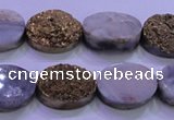 CAG8163 7.5 inches 12*16mm oval glod plated druzy agate beads