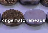 CAG8193 7.5 inches 18*25mm oval glod plated druzy agate beads