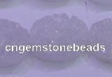 CAG8200 7.5 inches 20*30mm oval white plated druzy agate beads